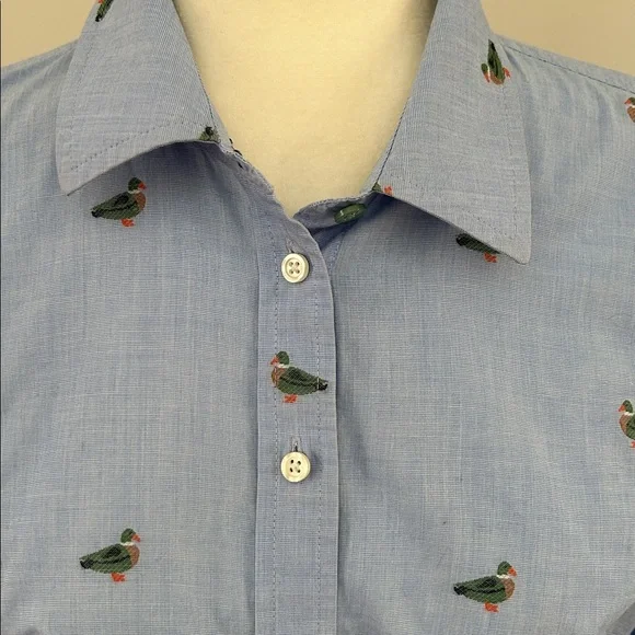 Talbots Blue /Green Duck Print Button Down Sz
S - Picture 2 of 7